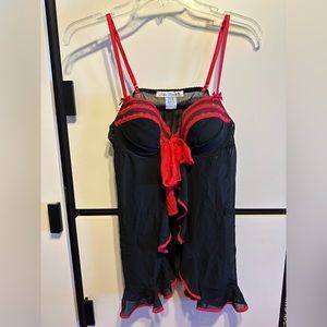Linea Donatella Red & Black Lingerie Set